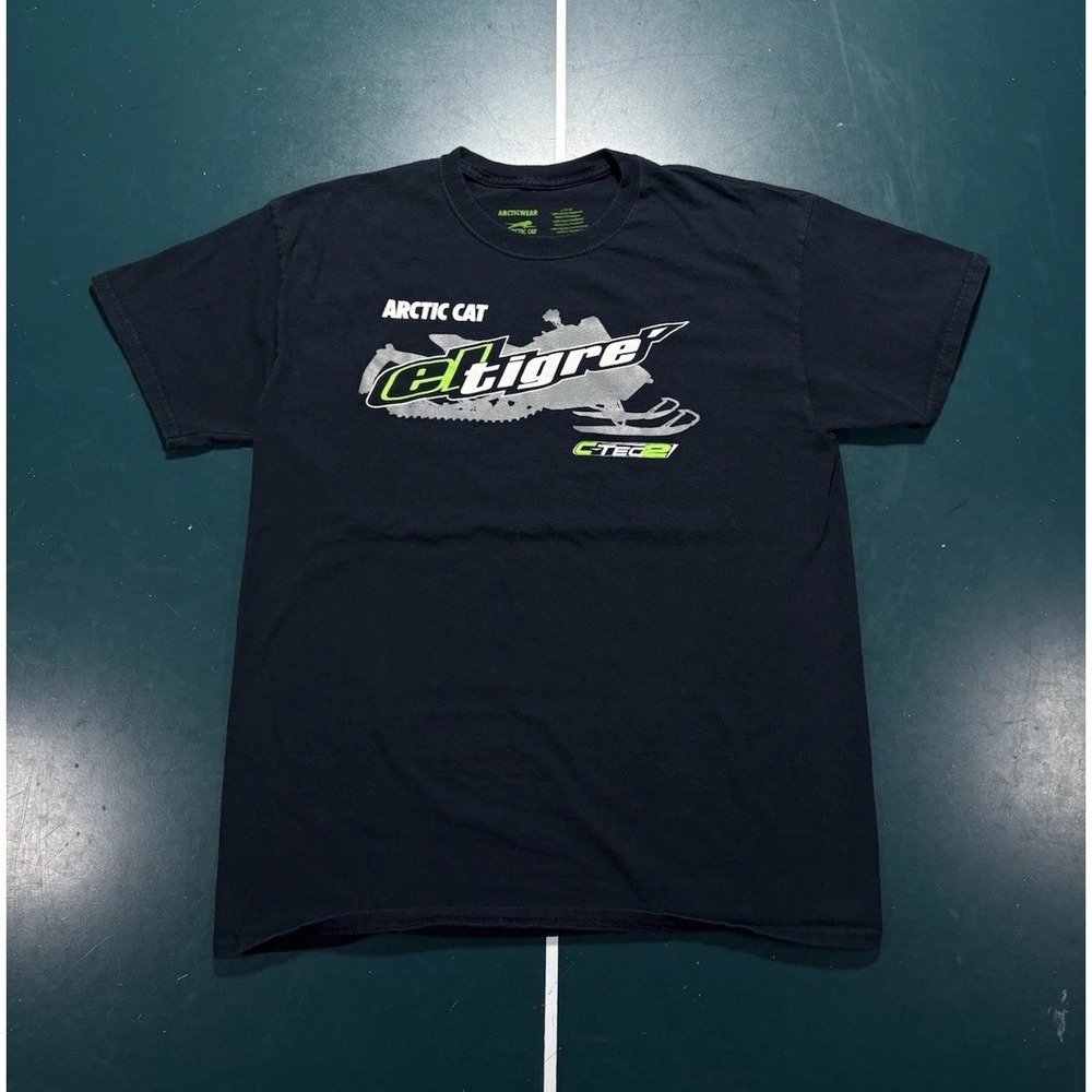 Arctic Cat El Tigre' T Shirt Men's Medium Black Snowmobile Riding Racing Tee